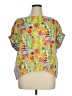 Tish Cox Tropical Green Short Sleeve Blouse Size XL (estimated) - photo 1