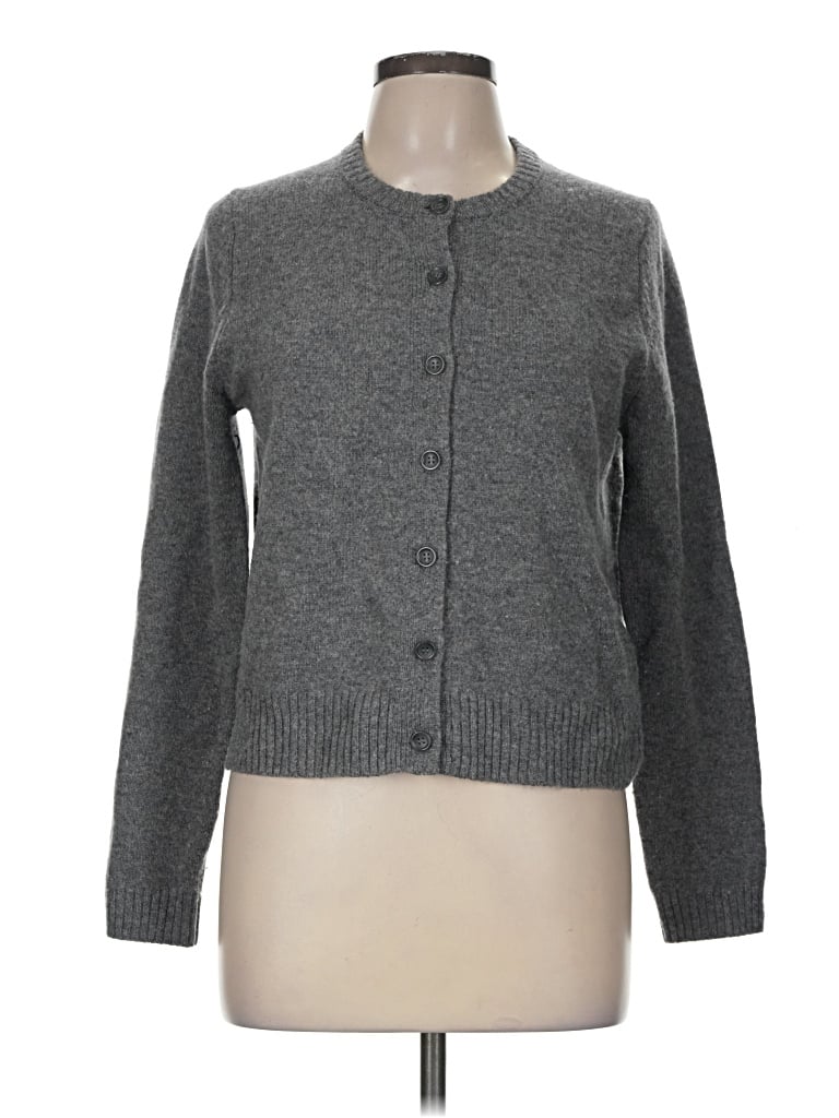 Pre-owned Zara Wool Cardigan Sweater In Gray