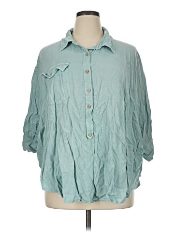 Easel 3/4 Sleeve Button-Down Shirt (view 1)