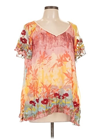 Sundance Short Sleeve Silk Top (view 1)