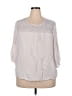 Old Navy 100% Polyester Gray 3/4 Sleeve Blouse Size XXL - photo 1