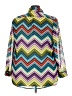 Lane Bryant 100% Polyester Chevron-herringbone Teal Long Sleeve Blouse Size 18 - 20 Plus - photo 2
