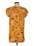 Luxology 100% Polyester Orange Short Sleeve Blouse Size S - photo 2