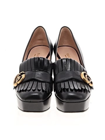 Gucci Malaga Kid Marmont Loafer Heels (view 2)