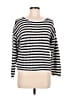Ann Taylor LOFT 100% Cotton Stripes Silver Pullover Sweater Size M (petite) - photo 1