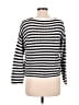 Ann Taylor LOFT 100% Cotton Stripes Silver Pullover Sweater Size M (petite) - photo 2