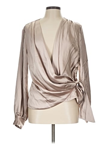 Aqua Long Sleeve Blouse (view 1)
