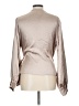 Aqua 100% Polyester Metallic Silver Long Sleeve Blouse Size L - photo 2