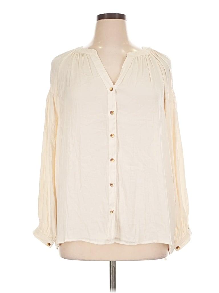 Pre-owned Dance & Marvel Long Sleeve Blouse In Ivory
