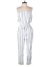 Forever 21 Contemporary 100% Rayon Stripes White Jumpsuit Size M - photo 1