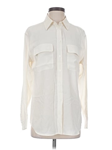 Equipment Long Sleeve Silk Top (view 1)
