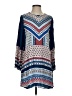 Express 100% Rayon Print Blue Casual Dress Size S - photo 1