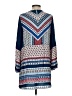 Express 100% Rayon Print Blue Casual Dress Size S - photo 2