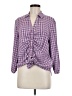 Cato Checkered-gingham Purple 3/4 Sleeve Blouse Size M - photo 1