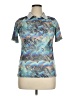 Reel Legends 100% Polyester Metallic Teal Short Sleeve Blouse Size XL - photo 1
