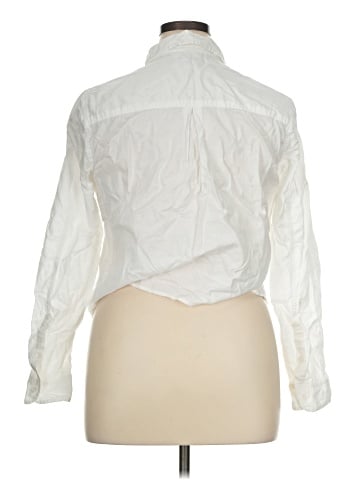 Madewell White Tie-Front Shirt (view 2)