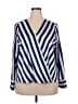 Apt. 9 100% Polyester Stripes Blue Long Sleeve Blouse Size XXL - photo 1