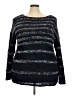 Talbots Marled Stripes Blue Black Long Sleeve Top Size 3X - photo 1