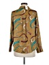Cato 100% Polyester Print Brown Long Sleeve Blouse Size M - photo 2