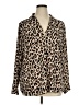 Ann Taylor 100% Polyester Animal Print Brown Long Sleeve Blouse Size XL - photo 1