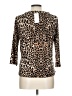 Notations Animal Print Brown 3/4 Sleeve Top Size L (petite) - photo 2