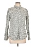 Garnet Hill Print Gray Long Sleeve Button-Down Shirt Size 10 - photo 1