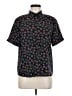 Notations 100% Polyester Floral Black Short Sleeve Blouse Size M - photo 1