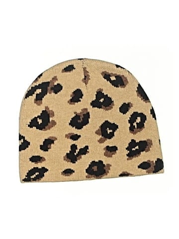 Madewell Merino Ribbed Beanie in Painted Leopard (view 1)