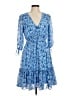 Taylor 100% Polyester Paisley Blue Casual Dress Size 8 - photo 1