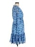 Taylor 100% Polyester Paisley Blue Casual Dress Size 8 - photo 4