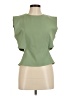Zara 100% Polyester Green Sleeveless Blouse Size M - photo 1