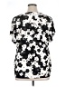 Ann Taylor 100% Polyester Floral Black Short Sleeve Blouse Size XL - photo 2