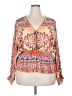 Angie 100% Rayon Orange Long Sleeve Blouse Size 3X - photo 1
