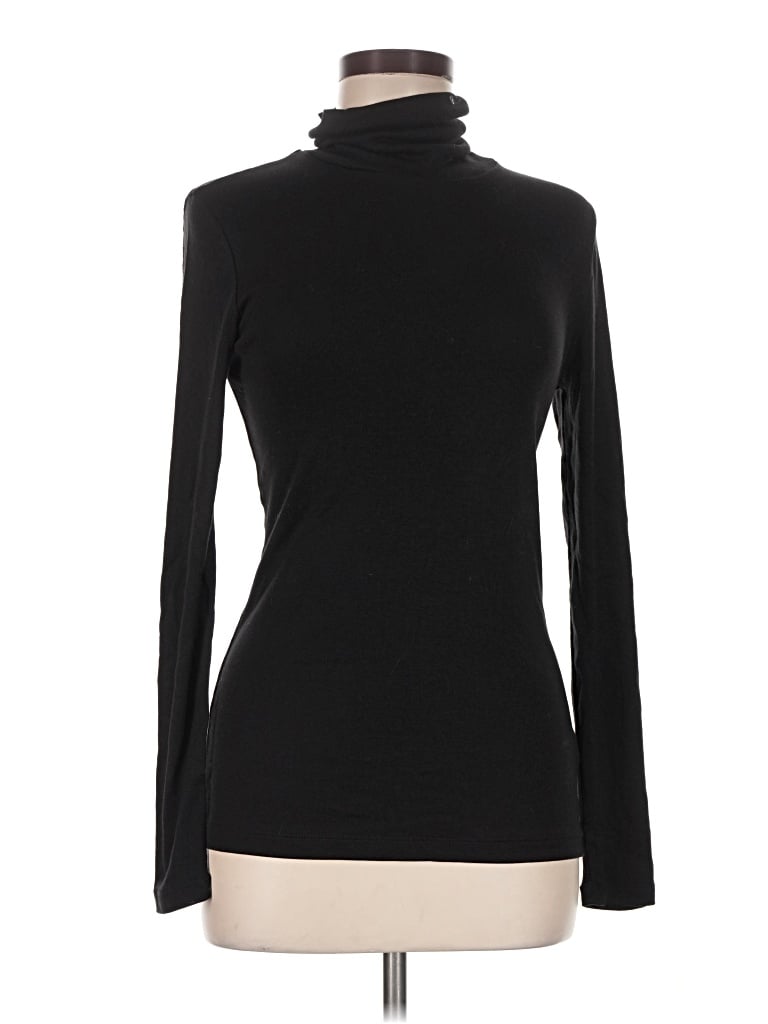 Pre-owned Splendid Long Sleeve Turtleneck In Black