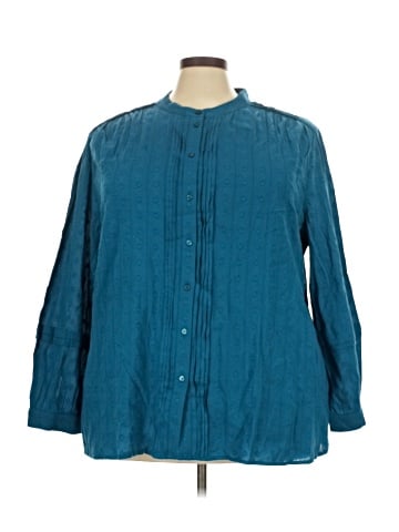 Lane Bryant 3/4 Sleeve Button-Down Shirt (view 1)