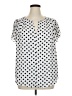 41Hawthorn 100% Polyester Polka Dots White Short Sleeve Blouse Size 1X - photo 1