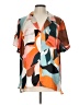 DR2 100% Polyester Color Block Orange Short Sleeve Blouse Size L - photo 1