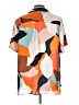 DR2 100% Polyester Color Block Orange Short Sleeve Blouse Size L - photo 2