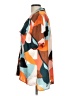 DR2 100% Polyester Color Block Orange Short Sleeve Blouse Size L - photo 5