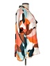 DR2 100% Polyester Color Block Orange Short Sleeve Blouse Size L - photo 4
