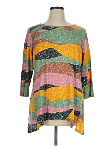 LOGO by Lori Goldstein 3/4 Sleeve Top (view 1)