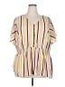 Lane Bryant Stripes Yellow Short Sleeve Blouse Size 22 - photo 1
