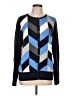 Lands' End 100% Supima Cotton Chevron-herringbone Blue Cardigan Size L (tall) - photo 1