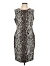 St. John Animal Print Silver Cocktail Dress Size 10 - photo 1