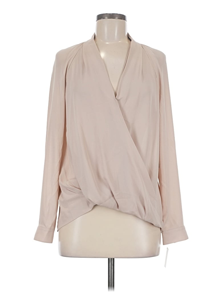 Trouve Long Sleeve Blouse In Tan