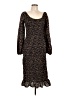 J.NNA 100% Polyester Animal Print Brown Casual Dress Size L - photo 1