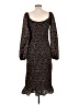 J.NNA 100% Polyester Animal Print Brown Casual Dress Size L - photo 2