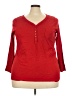 Roaman's 100% Cotton Red 3/4 Sleeve Top Size 22 (1X) - photo 1
