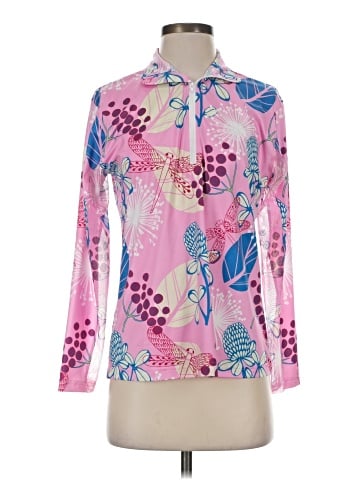 Pink Pineapple Long Sleeve Polo (view 1)