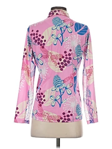 Pink Pineapple Long Sleeve Polo (view 2)